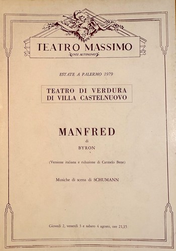 Carmelo bene manfred prog - carmelo,