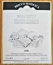 Wine label ITALY DOLCETTO