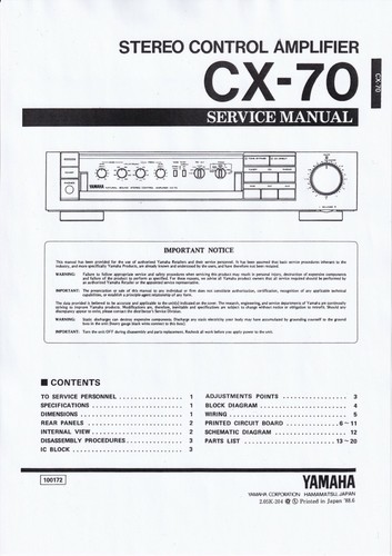 Manuale servizio per yamaha - di,