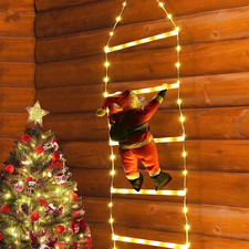 Luci Natalizie LED per Esterni, Scala Con Babbo Natale, LED Impermeabile IP44, 8