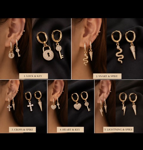 Set orecchini zirconi moda per