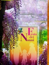 ITALIA: FOLDER PER LA FESTA DEI NONNI CON FRANCOBOLLO LAMINA ARGENTO AL FACCIALE