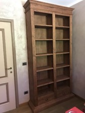 LIBRERIA SU MISURA Con Due Cassetti Legno Massello