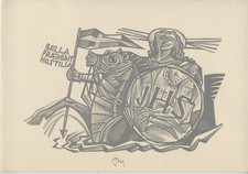 TRANQUILLO MARANGONI xilografia originale 1958 raro invito