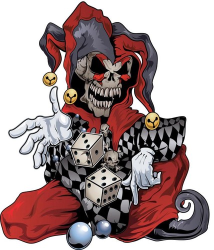 Adesivo teschio arlecchino - adesivo,