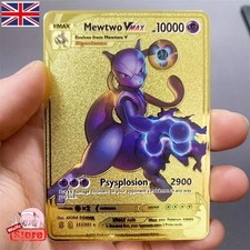 Pokemon Card Mewtwo VMAX Gold Metal Card - CARTA IN METALLO TCG