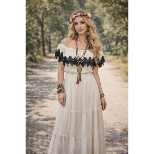 Maxi abito boho taglia - , s