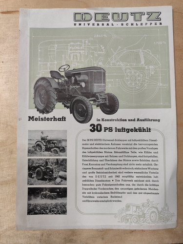 Deutz prospekt 30ps depliant - deutz,