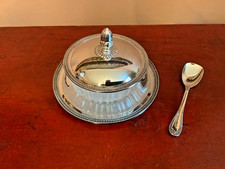 FORMAGGIERA ARGENTO 800 con piattino , cucchiaio e coperchio