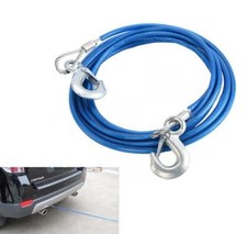 Cavo Da Rimorchio Gancio Corda 4mt Fune Traino Auto 3000kg Acciaio Rivestita dfh