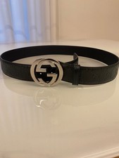 cintura  pelle uomo gucci con fibbia incrocio GG