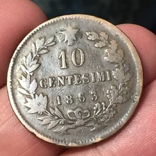 Vittorio Emanuele II 10 Centesimi 1863 Strasburgo asta da 1 euro