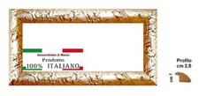 Cornice oro, effetto screpolato in legno per foto,stampa,poster. Spes. cm. 2,5