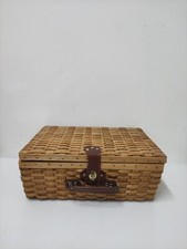 CESTINO IN VIMINI Picnic Cesta  Portagioie PortaCucito Vintage