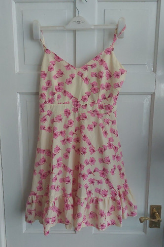 Abito giallo rosa floreale con
