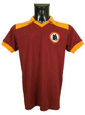 AS ROMA 1979-80 MAGLIA VINTAGE CALCIO SHIRT COTONE POLIESTERE TAGLIA M UOMO...