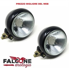 Coppia Fanali Anteriore Trattore Universale in Metallo e Vetro Proiettore SX+DX