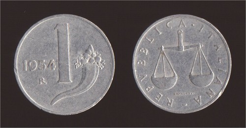 Lira 1954 cornucopia e - 1954,