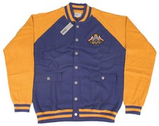 WESC Uomo Blu Medio Damiano Maglia Maglione Cardigan Nwt