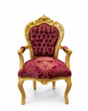 Sedia barocca sedia rosso oro