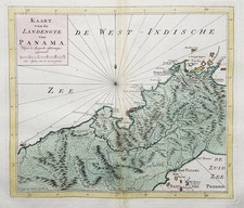Mappa Panama Portobelo Colon Sud America Tirion 1750