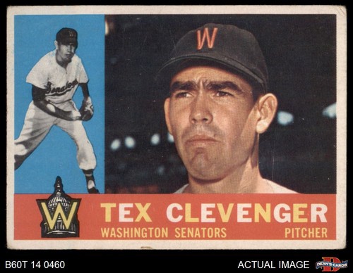 1960 topps 392 tex clevenger - 1960,