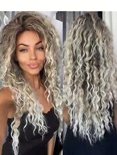 Parrucca Biondo Cenere Con Onde,Parrucca Bionda Riccia ,biondo Con Schiariture 