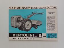 BERTOLINI MOTOCOLTIVATORE SERIE 324 MACCHINE AGRICOLE brochure originale 1967
