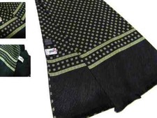 Sciarpa uomo double seta lana nera gialla verde black scarf wool silk