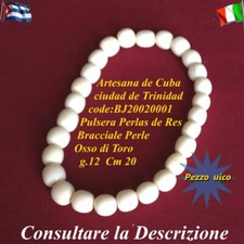Bracciale Perle Osso di Toro Arte Cubana Trinidad Pezzo unico