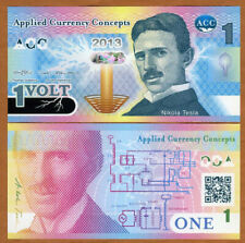 ACC, 1 Volt, 2013, Banconota Polimero Promozionale/Pubblicitario, Nikola Tesla no S/N
