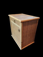 Bamboo Bambù Rattan Vimini Comodino Mobiletto Originale Anni '50 '60 