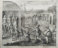 Vespucci's Voyage Giants # Gottfried New World America # 1655