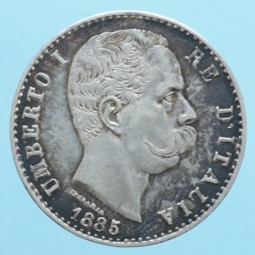Umberto lire 1885 silver - i,