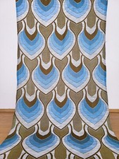 2 vintage fabric curtains blue