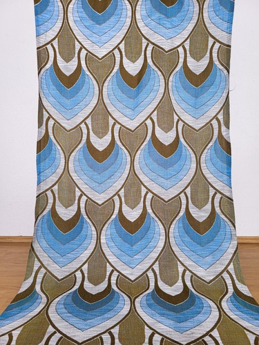 Vintage fabric curtains blue - 2,