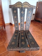 Bellissima antica sedia indiana in teak XIX secolo