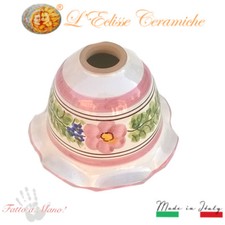 CAMPANELLA PER LAMPADARIO IN CERAMICA DI VIETRI DECORATO A MANO FIORI ROSA