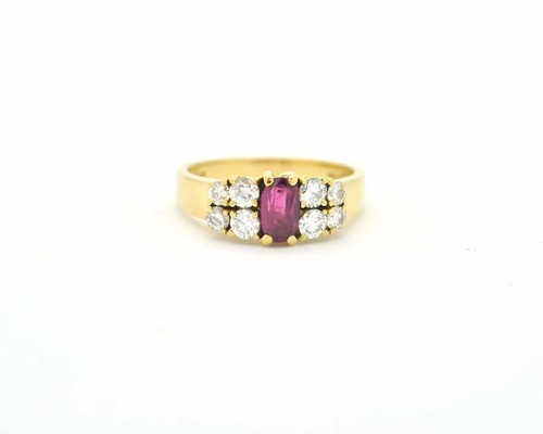 18k yellow gold - yellow, ruby