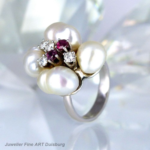 Anello 585 oro bianco 4 - in,