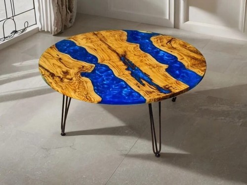 Blue handmade ocean waves - blue,