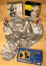 Set fitness (palle da 55 e 75 cm, kit pesi ghisa 10 kg e tuta dimagrante tg. S)