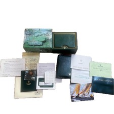 Rolex Watch Box Pelle Verde Garanzia Cassa Tag Libretto Per Yacht Master 16622
