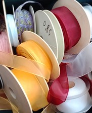 LOTTO assortito NASTRO in ORGANZA ° vari colori , metrature, altezze OCCASIONE!