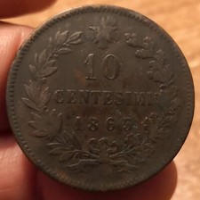 Moneta 10 Centesimi 1863