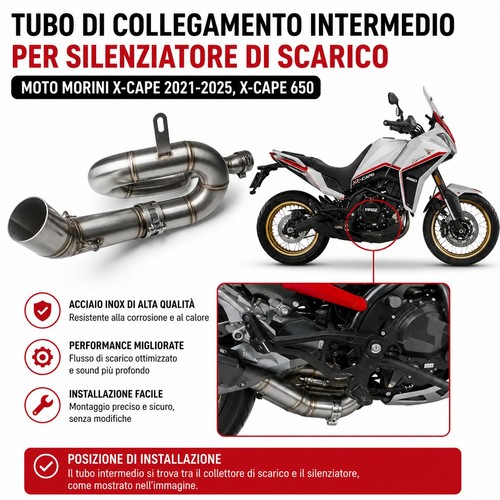 Tubo intermedio scarico moto - intermedio,