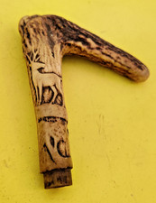 BASTONE DA PASSEGGIO CACCIA - ANTICO MANICO IN CORNO LAVORATO