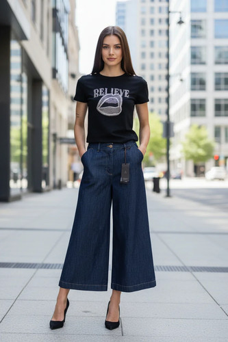 Pantalone palazzo jeans - pantalone,