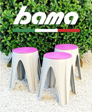 BAMA GIROTONDO - SET 3 SGABELLI IN PLASTICA CON SEDUTA GIREVOLE - MADE IN ITALY