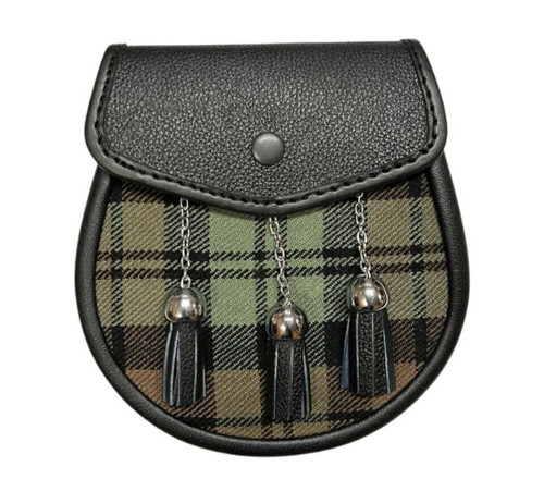 Sporran pelle tartan - pelle, nero